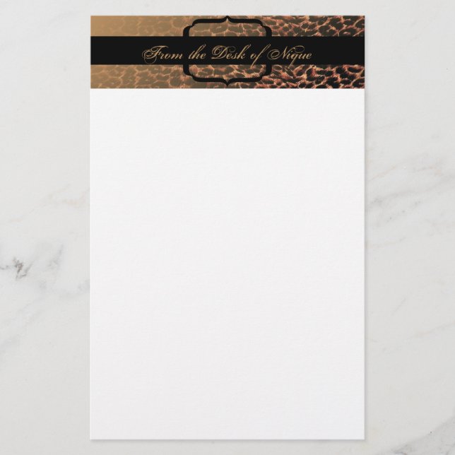 Papelería Estacionamiento Leopard Print Elegance (Anverso)