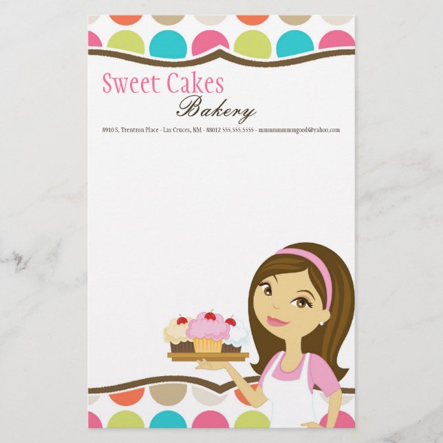 Papelería Estacionamiento - Panadería Brunette Baker Cup Cak (Anverso)