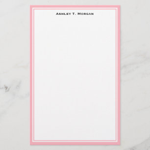 Papelería Estacionamiento personalizado de color blanco rosa