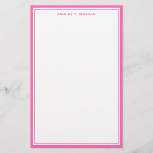 Papelería Estacionamiento personalizado de color blanco rosa