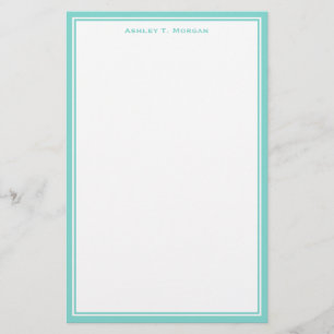 Papelería Estacionamiento personalizado de color blanco turq