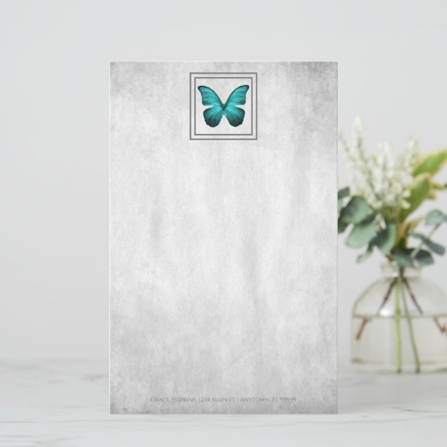 Papelería Estacionamiento personalizado de la mariposa verde (Anverso de pie)