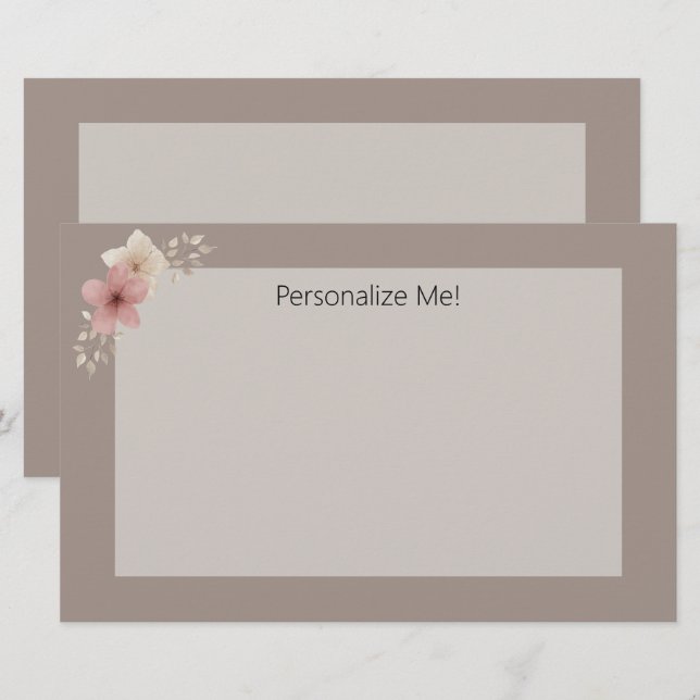 Papelería Estacionamiento personalizado de tazas y flores ro (Anverso / Reverso)