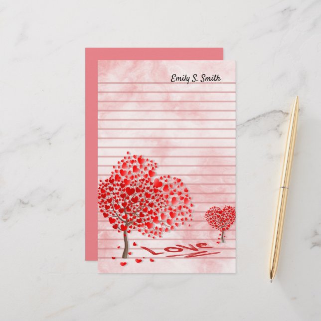 Papelería Estacionamiento personalizado de Valentines Love H (Anverso/Reverso In Situ)