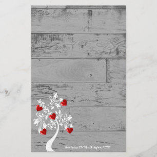 Papelería Estacionamiento personalizado del árbol rojo de l