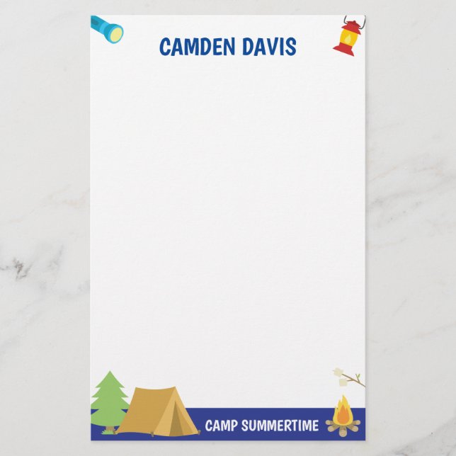 Papelería Estacionamiento personalizado del campamento de ve (Anverso)