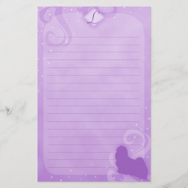 Papelería Estacionamiento Purple Magic Lhasa Apso (Anverso)