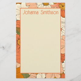 Papelería Estacionamiento vertical con Naranja retro 5.5x8.5