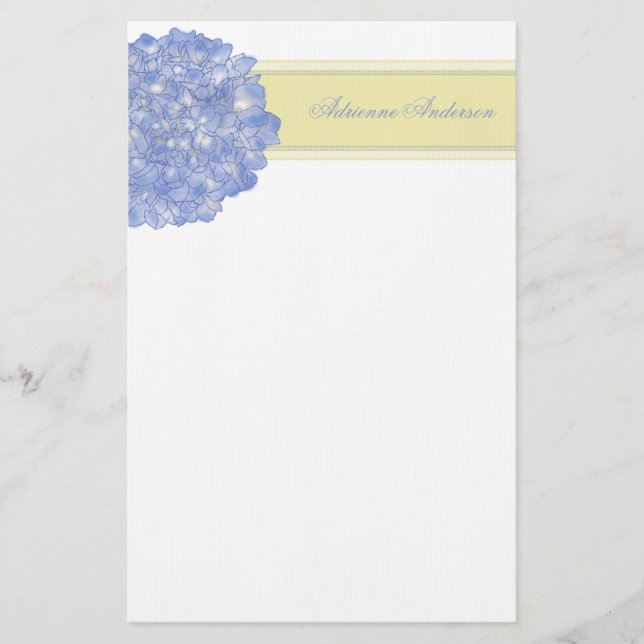 Papelería Estacionario de arte de Hydrangea Azul (Anverso)