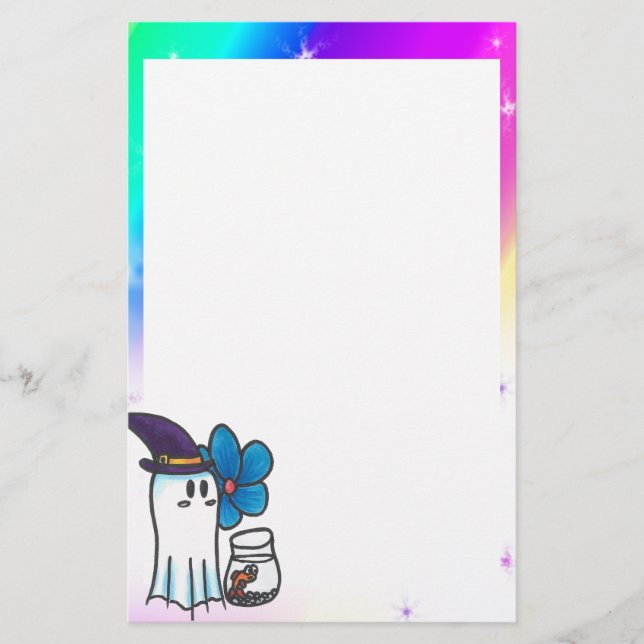 Papelería Estacionario de Cute Ghost Kurt Spoopyton (Anverso)