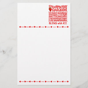Papelería Estacionario de fresa de Daiquiri, personalizar