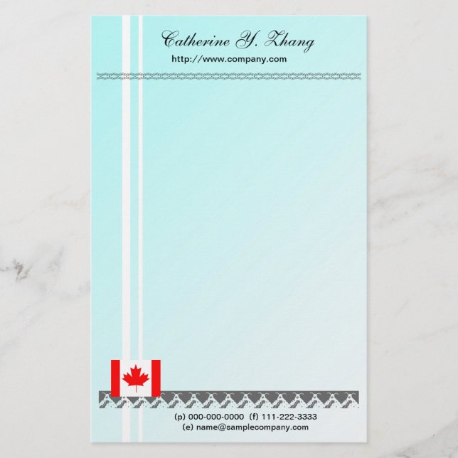 Papelería Estacionario de la empresa internacional (Anverso)