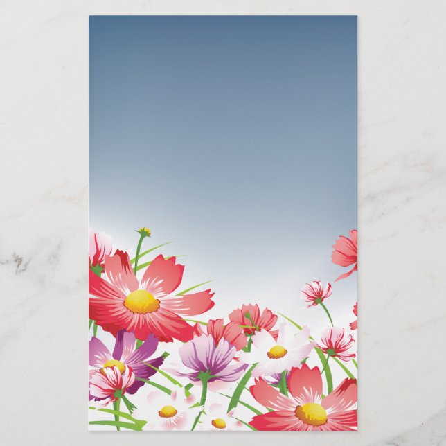 Papelería Estacionario de las flores de primavera (Anverso)
