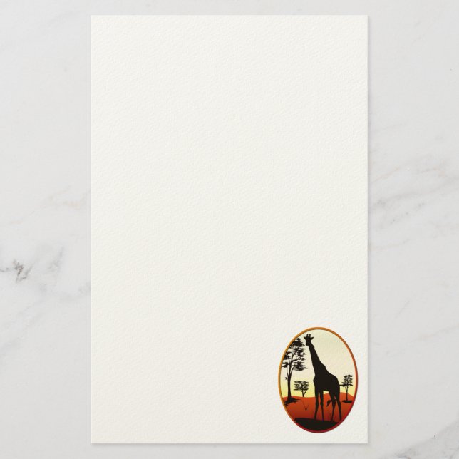 Papelería Estacionario de Oval de jirafa (Anverso)