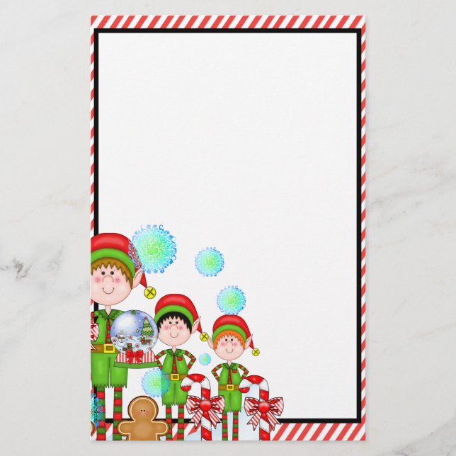 Papelería Estacionario de personalizado Elf Holiday (Anverso)