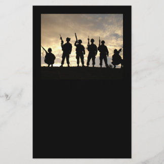Papelería Estacionario de siluetas de soldados