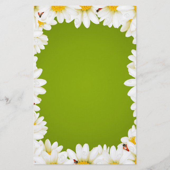 Papelería Estacionario de White Daisies (Anverso)