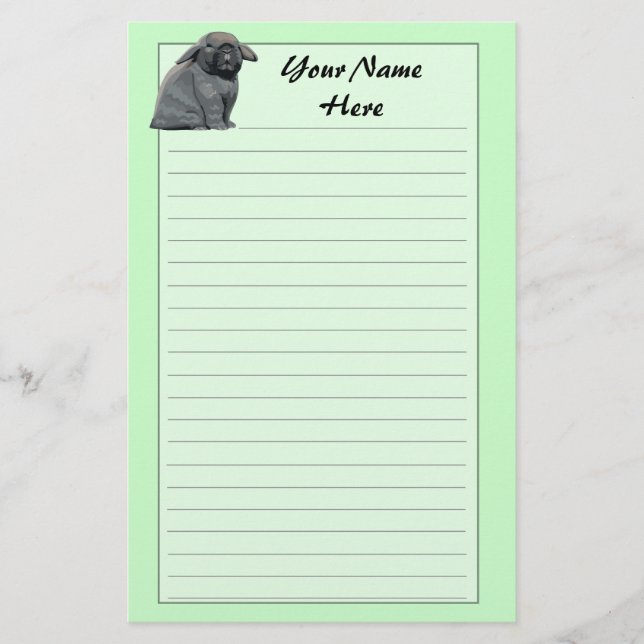 Papelería Estacionario Holland Lop (Anverso)
