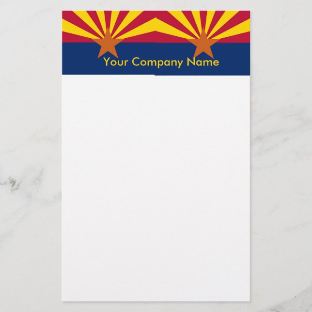 Papelería Estacionería con bandera de Arizona (Anverso)