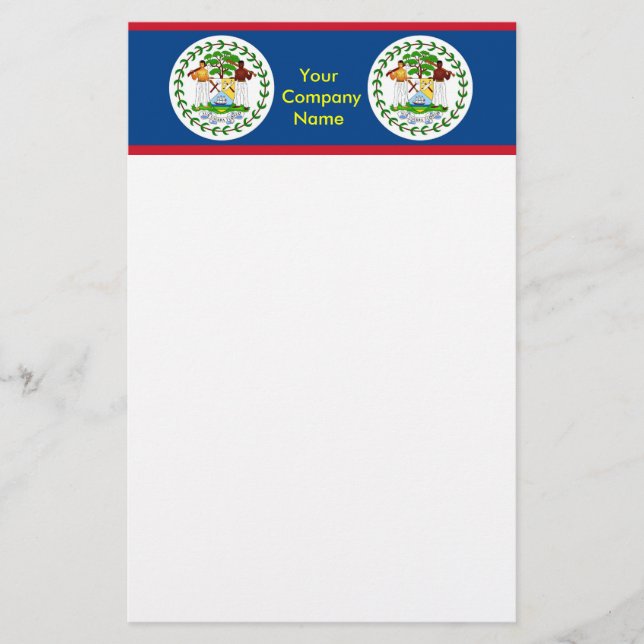 Papelería Estacionería con bandera de Belice (Anverso)