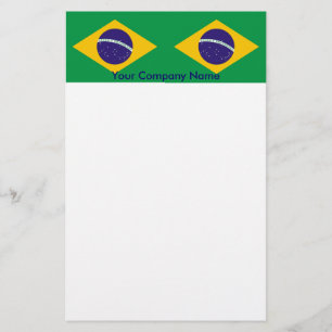 Papelería Estacionería con bandera de Brasil