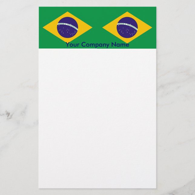 Papelería Estacionería con bandera de Brasil (Anverso)