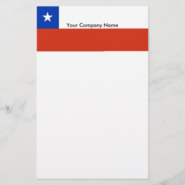 Papelería Estacionería con bandera de Chile (Anverso)
