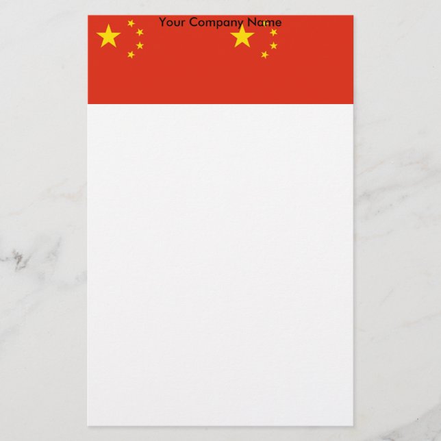 Papelería Estacionería con bandera de China (Anverso)
