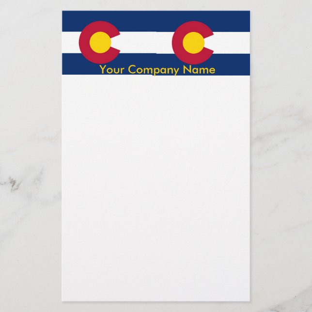 Papelería Estacionería con bandera de Colorado (Anverso)