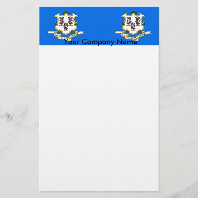 Papelería Estacionería con bandera de Connecticut (Anverso)