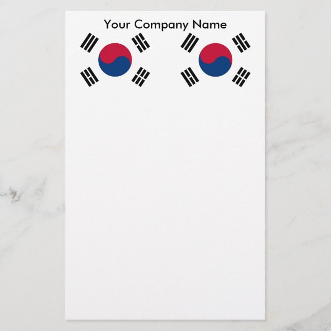 Papelería Estacionería con bandera de Corea del Sur (Anverso)