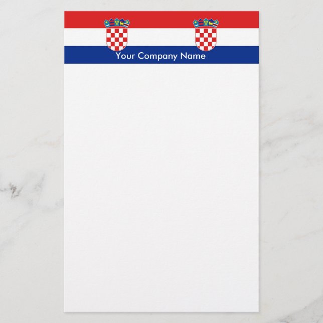 Papelería Estacionería con bandera de Croacia (Anverso)