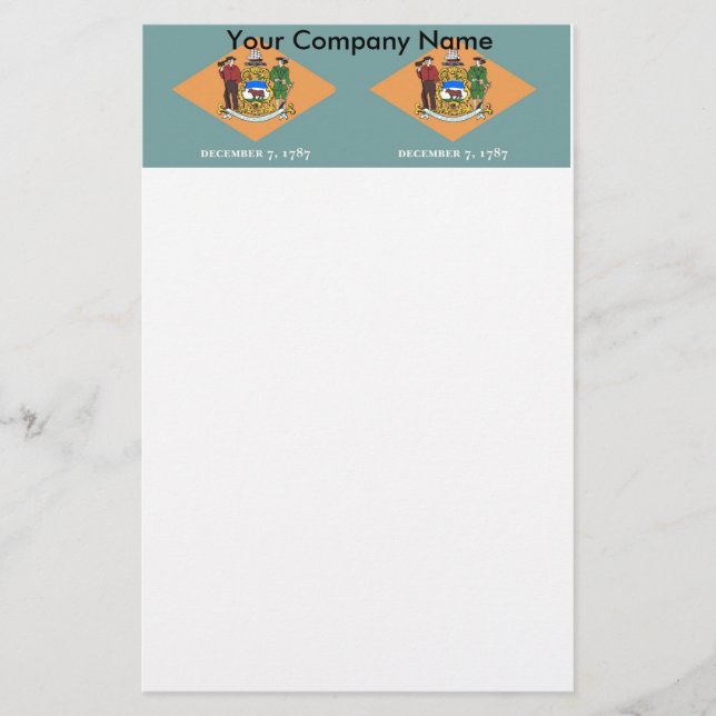 Papelería Estacionería con bandera de Delaware (Anverso)
