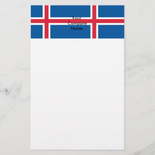 Papelería Estacionería con bandera de Islandia