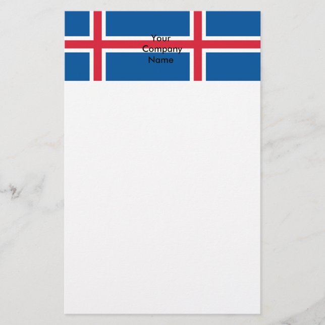 Papelería Estacionería con bandera de Islandia (Anverso)