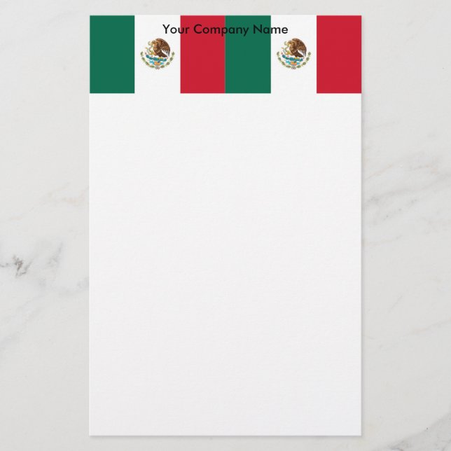 Papelería Estacionería con bandera de México (Anverso)