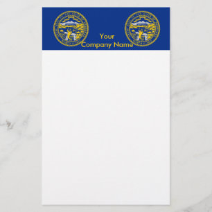 Papelería Estacionería con bandera de Nebraska