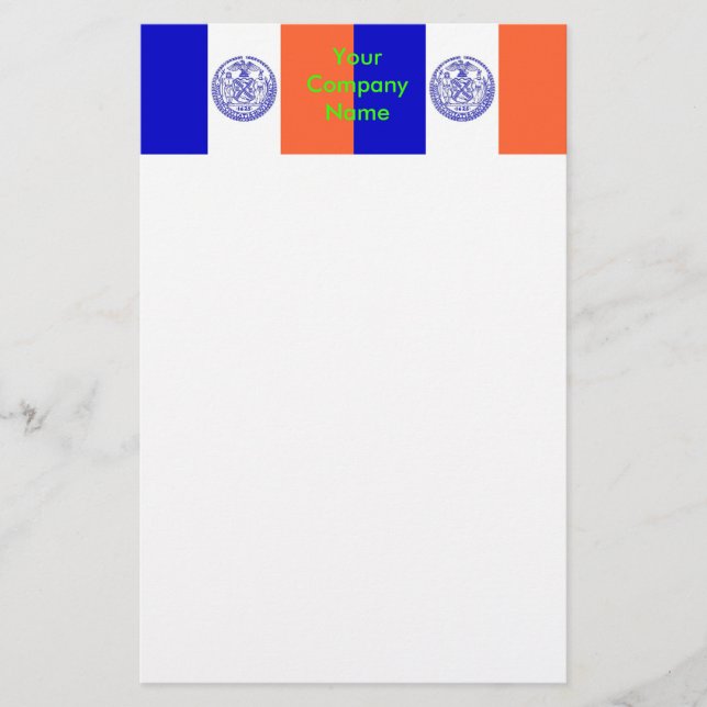 Papelería Estacionería con bandera de Nueva York (Anverso)