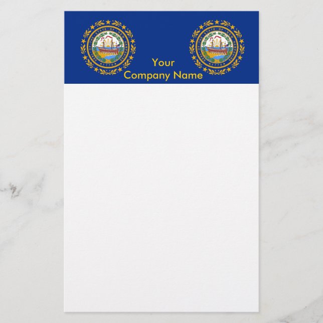 Papelería Estacionería con bandera de Nuevo Hampshire (Anverso)
