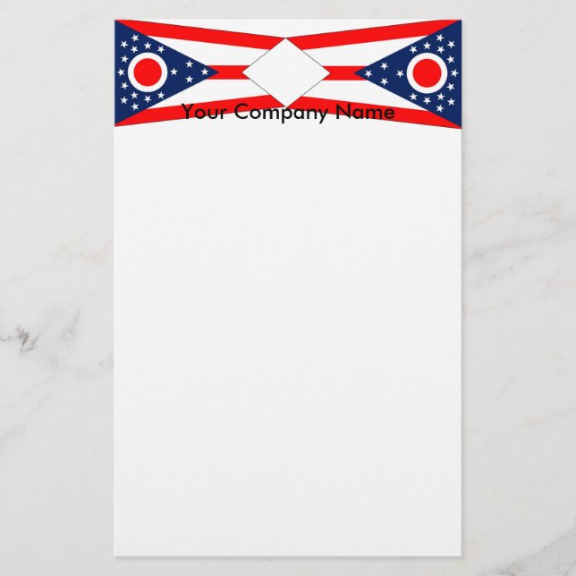 Papelería Estacionería con bandera de Ohio (Anverso)