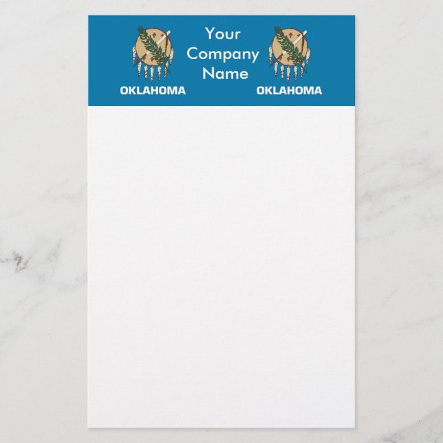 Papelería Estacionería con bandera de Oklahoma (Anverso)