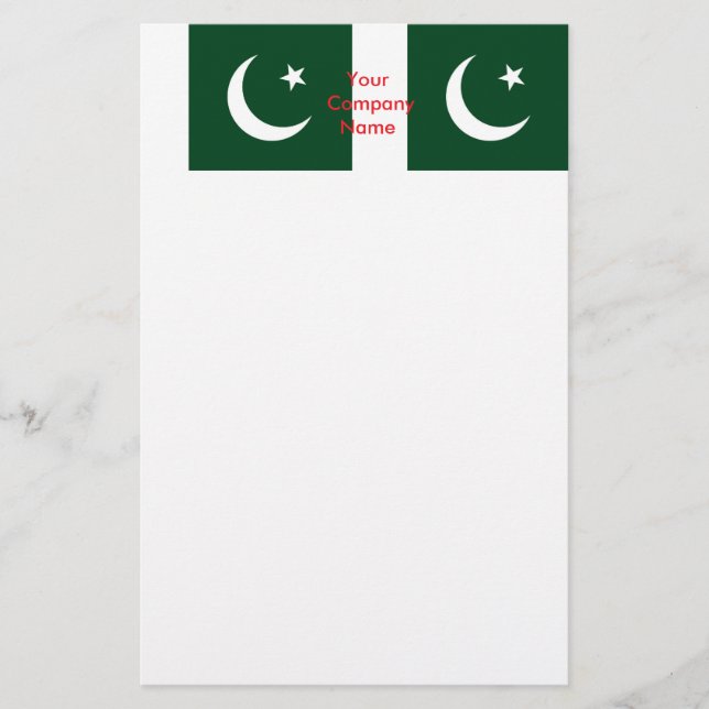 Papelería Estacionería con bandera de Pakistán (Anverso)
