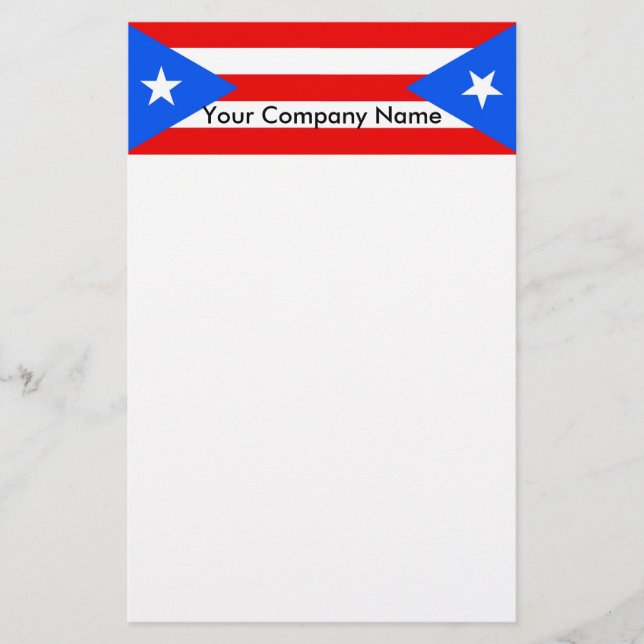Papelería Estacionería con bandera de Puerto Rico (Anverso)