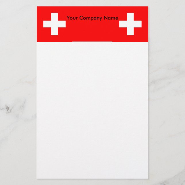 Papelería Estacionería con bandera de Suiza (Anverso)