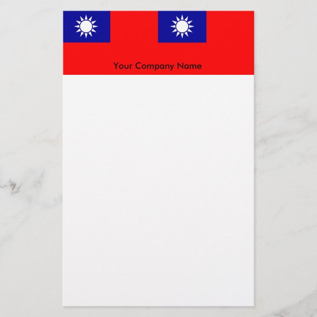 Papelería Estacionería con bandera de Taiwán (Anverso)