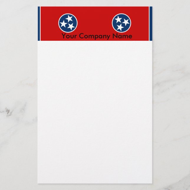Papelería Estacionería con bandera de Tennessee (Anverso)