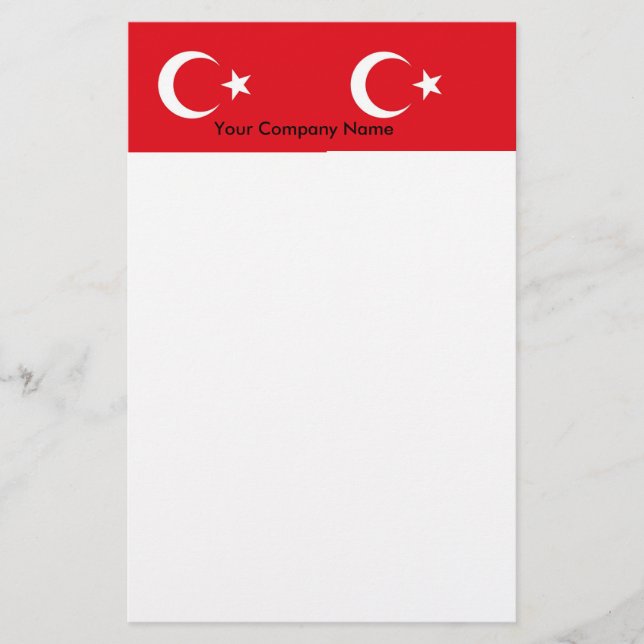 Papelería Estacionería con bandera de Turquía (Anverso)
