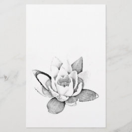 PAPELERÍA ESTACIONERÍA DE LOTUS EN BLANCO Y NEGRO
