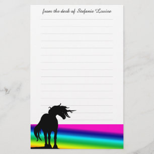 Papelería Estacionería de Mane Unicorn flotante con líneas (