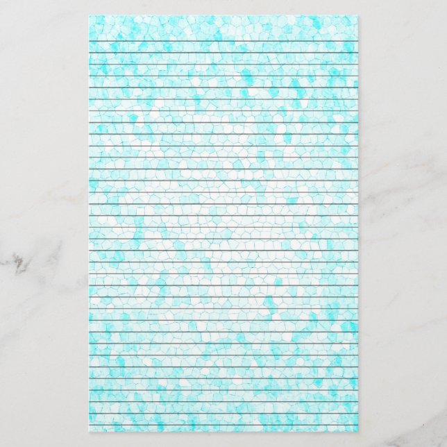 Papelería Estacionería de mosaico blanco Aqua con líneas opc (Anverso)